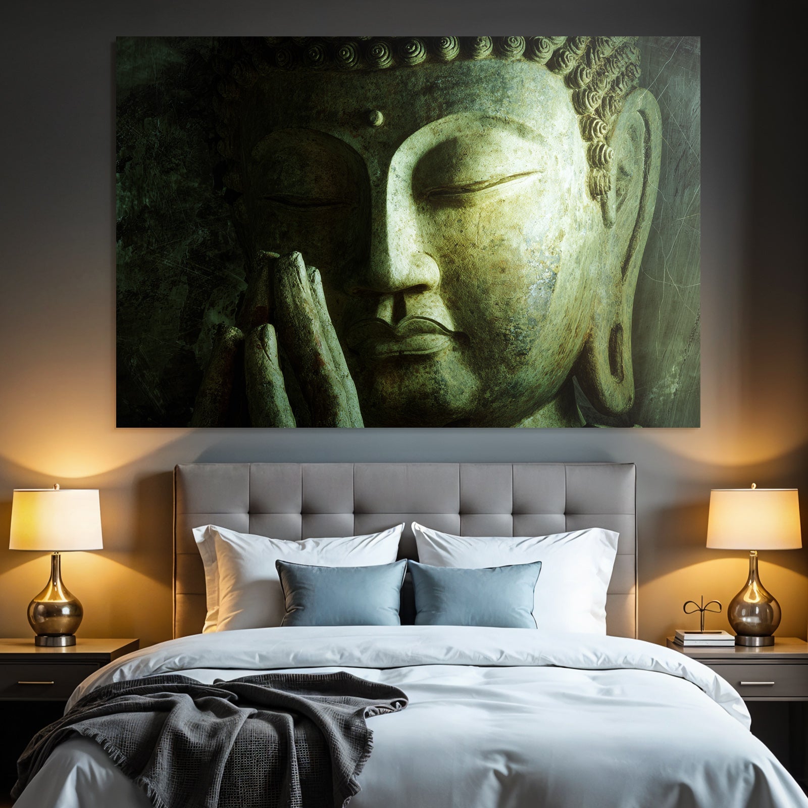 Buddha Skulptur Gebetshaltung Ruhe Meditiation