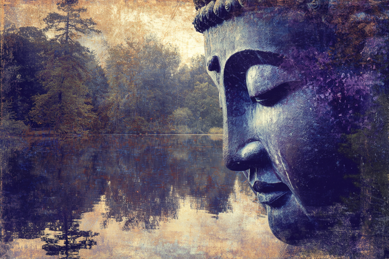 Buddha Statü Ruhe In Der Natur Erdige Farben Und Texturen | Spirituelle Motive und Buddha | Menschen und Emotionen