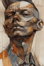 Kreative Kunstvolle Portraitzeichnung Einer Personen Face Oberen Korper | Tattoo Aesthetik | Menschen und Emotionen