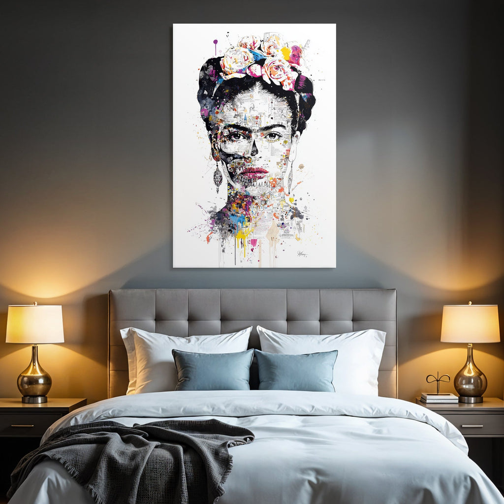 Lebens Und Todes Skull Aquarellkunst Vibrant Effects