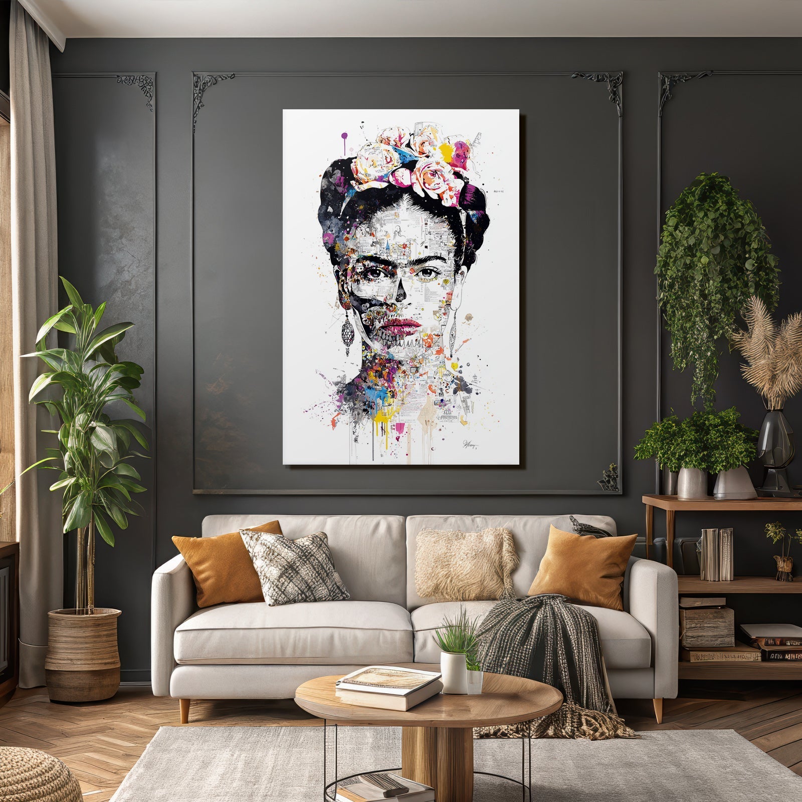 Lebens Und Todes Skull Aquarellkunst Vibrant Effects