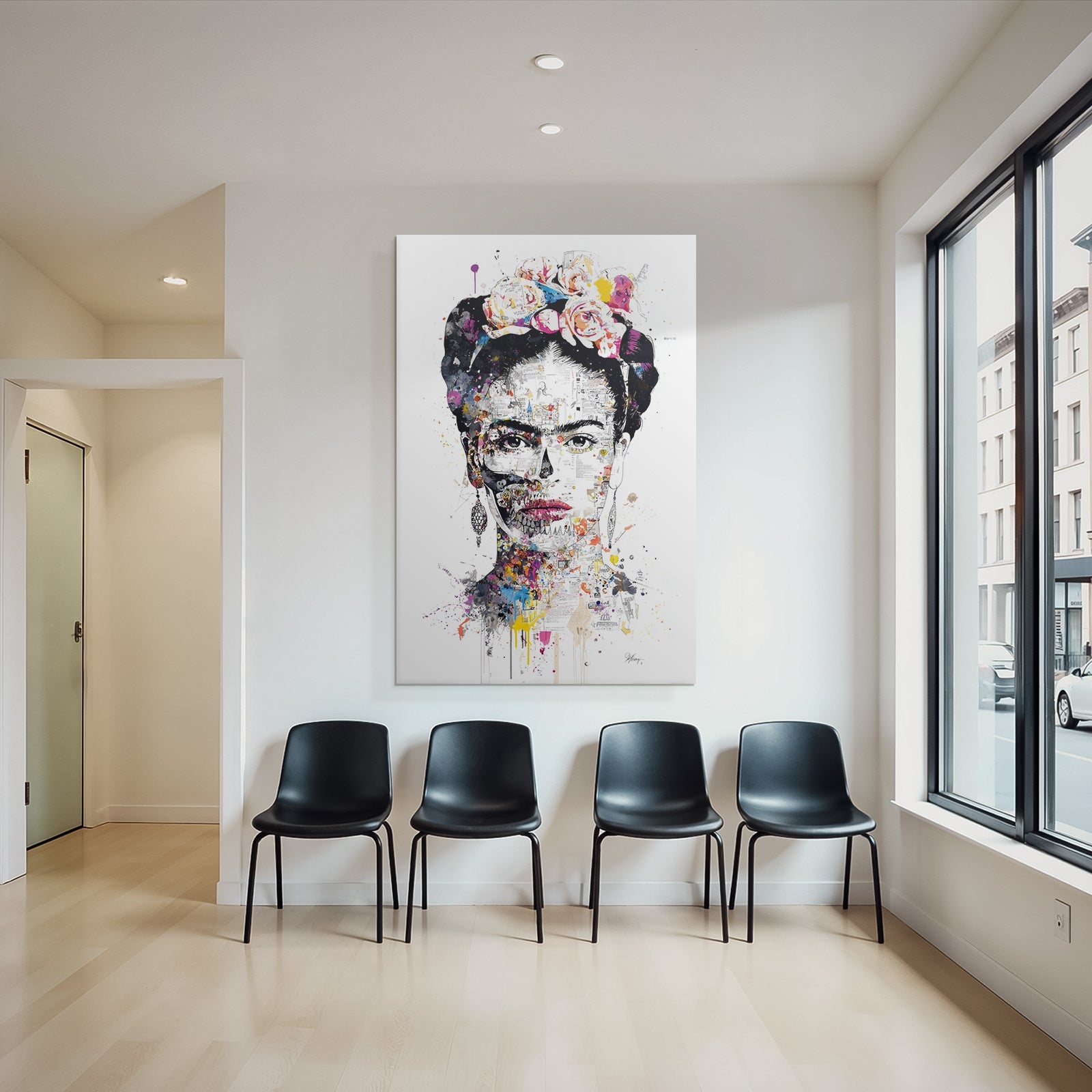 Lebens Und Todes Skull Aquarellkunst Vibrant Effects