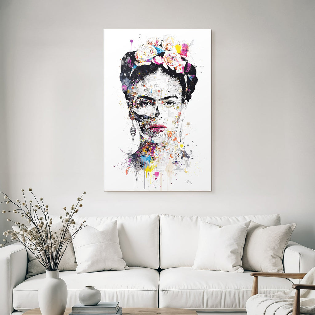 Lebens Und Todes Skull Aquarellkunst Vibrant Effects