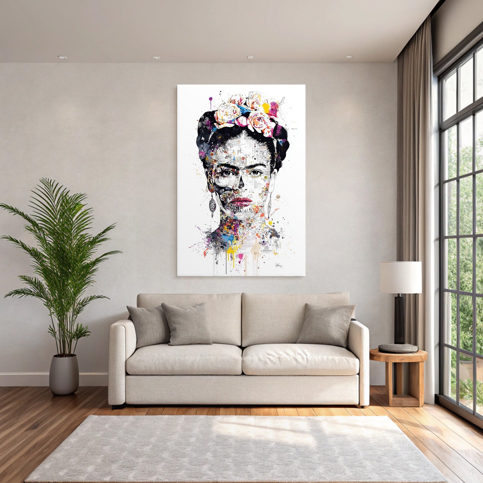 Lebens Und Todes Skull Aquarellkunst Vibrant Effects