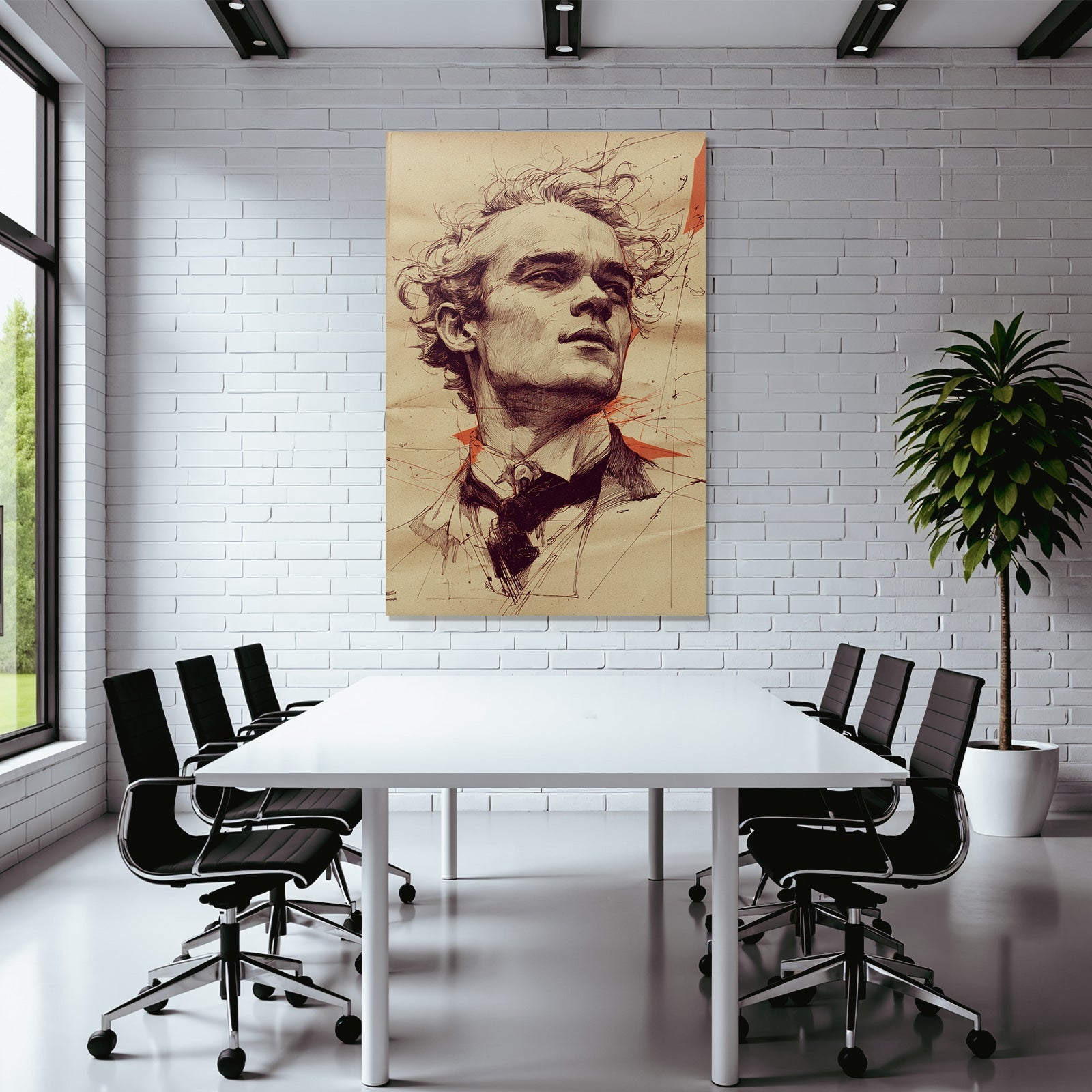 Mann Mit Stilisiertem Ausdruck Kunstvolle Illustration