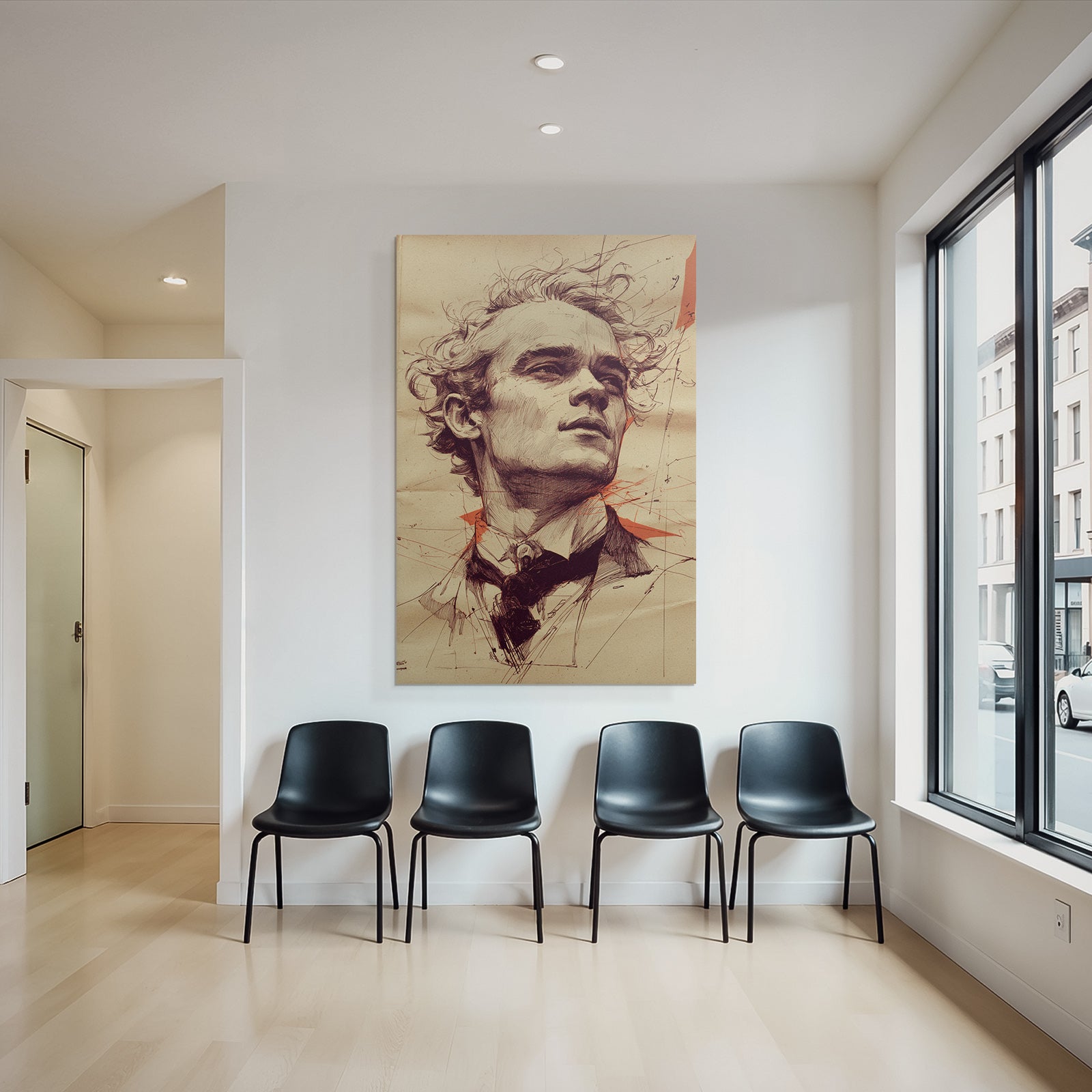 Mann Mit Stilisiertem Ausdruck Kunstvolle Illustration