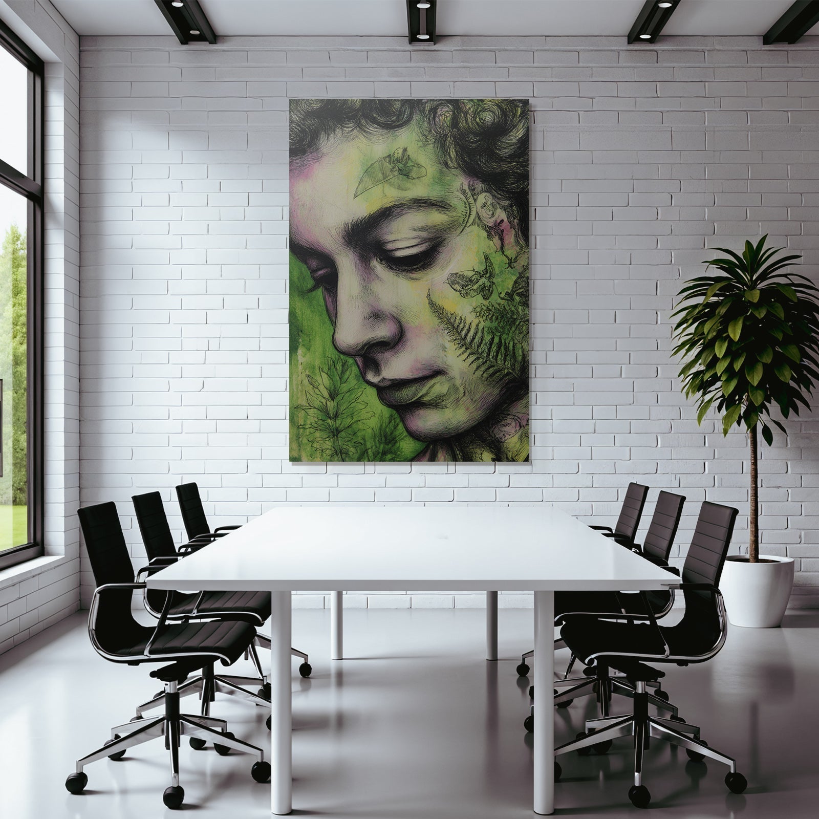 Menschen Und Natur Verbindung Kunstvolle Zeichnung