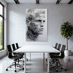 Monochromatic Portrait With Textured Design