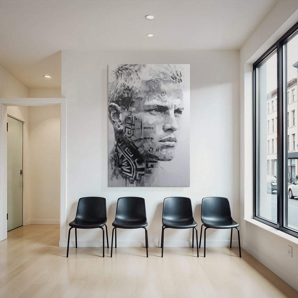 Monochromatic Portrait With Textured Design