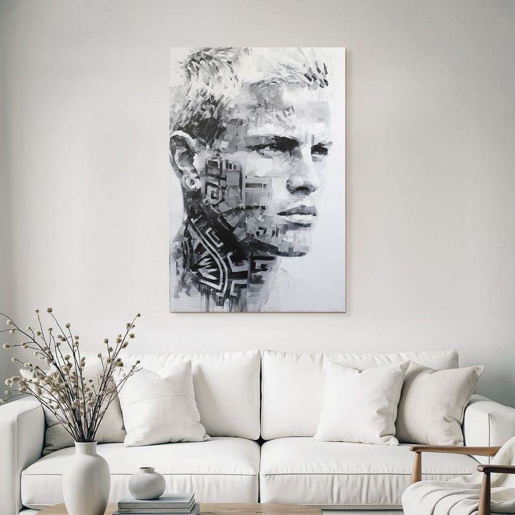 Monochromatic Portrait With Textured Design