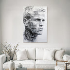 Monochromatic Portrait With Textured Design