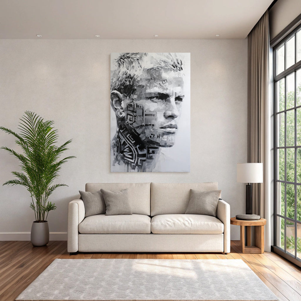 Monochromatic Portrait With Textured Design