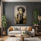 Stylisierte Kunst Der Nachdenkliche Mensch Patchwork Techniken