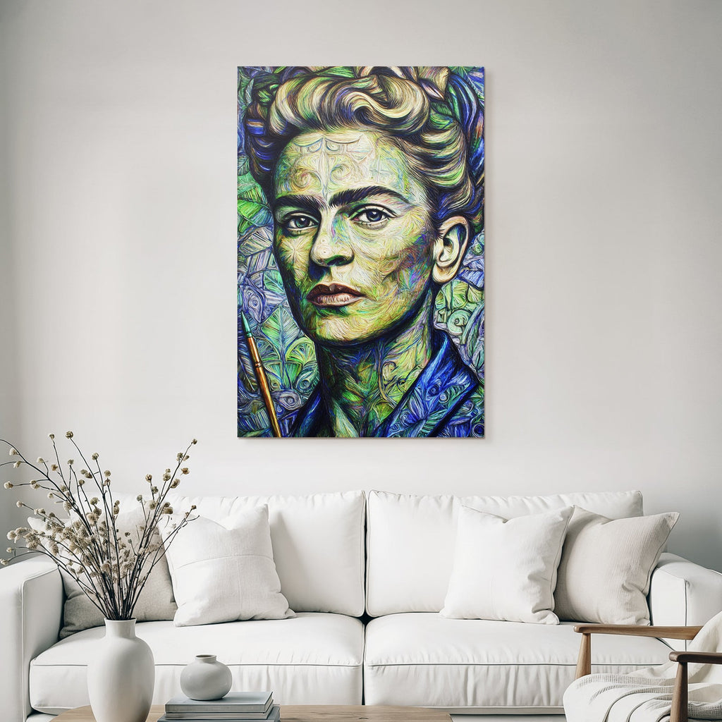 Stylisierte Portrait Der Frau Mit Pinsel Impressionistisch Expressionistisch
