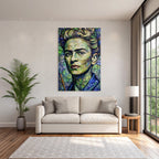 Stylisierte Portrait Der Frau Mit Pinsel Impressionistisch Expressionistisch
