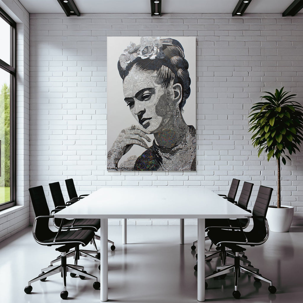 Stylisierte Portrait Einer Frau Mit Intrikater Linienarbeit