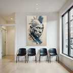 Stylisierte Portrait Mit Mohawk Haarschnitt Und Stammes Tattoos