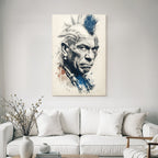 Stylisierte Portrait Mit Mohawk Haarschnitt Und Stammes Tattoos