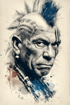 Stylisierte Portrait Mit Mohawk Haarschnitt Und Stammes Tattoos | Tattoo Aesthetik | Menschen und Emotionen