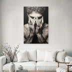 Tattooed Person Hands In Front Of Face Introspective Black And White