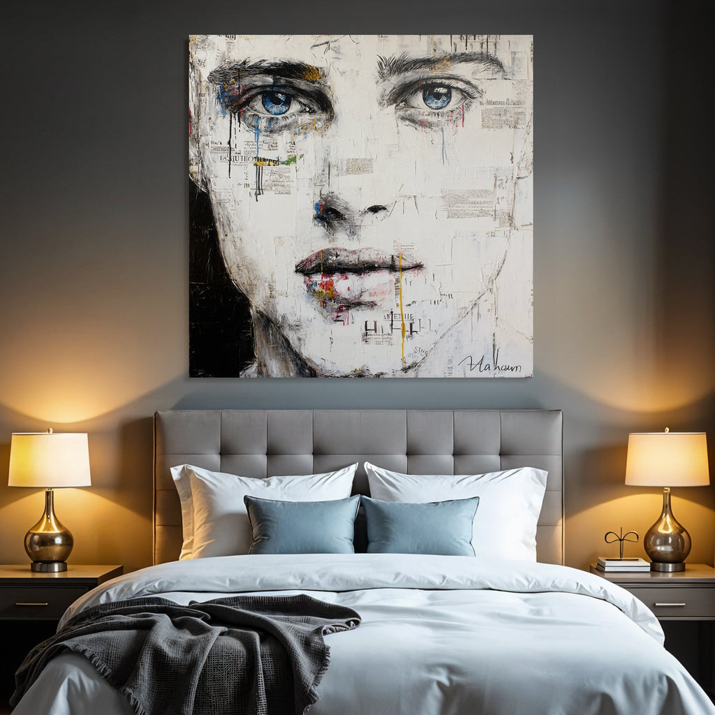 Abstraktes Portrait Mit Time Fragen Identität Emotion Societal Commentary