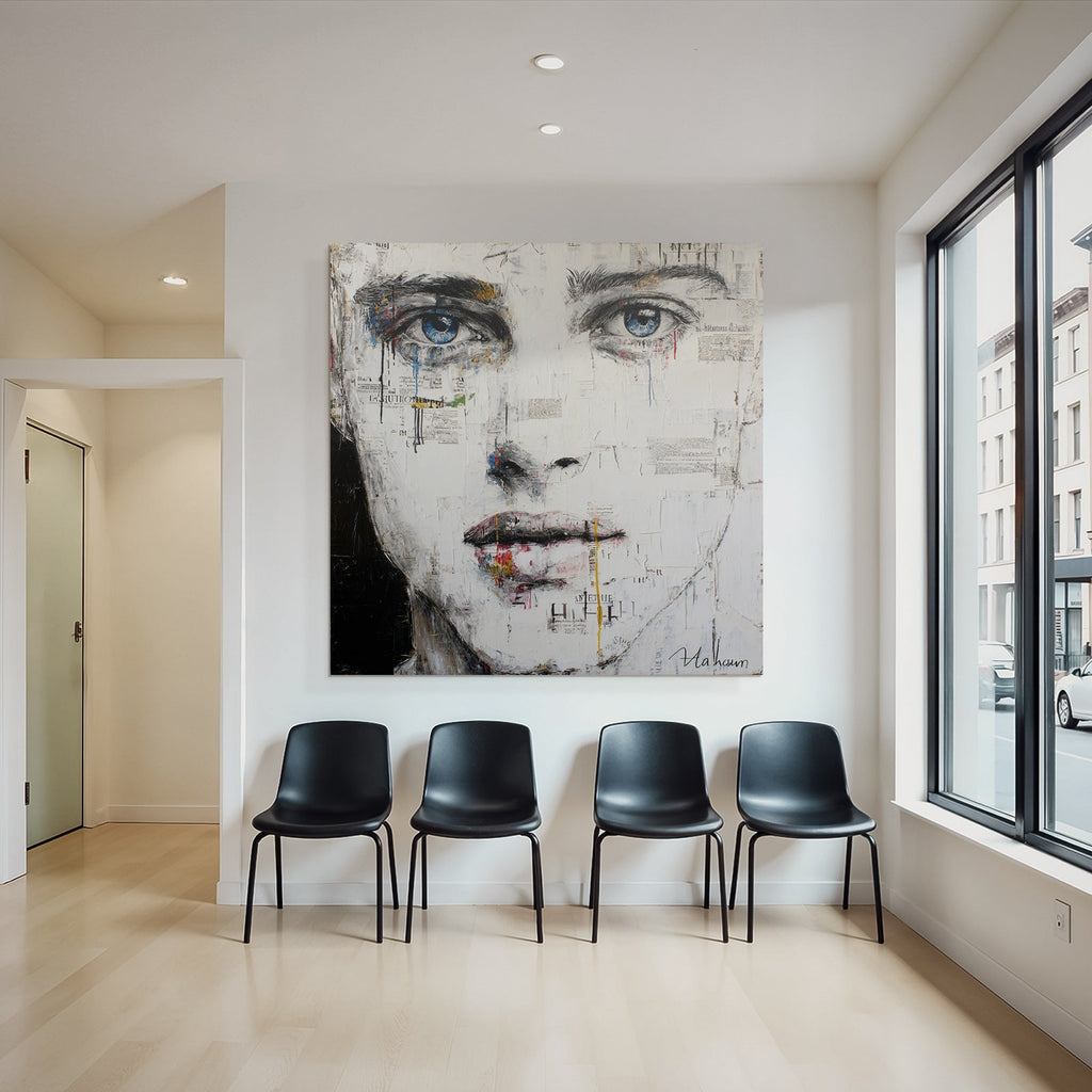 Abstraktes Portrait Mit Time Fragen Identität Emotion Societal Commentary