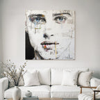 Abstraktes Portrait Mit Time Fragen Identität Emotion Societal Commentary