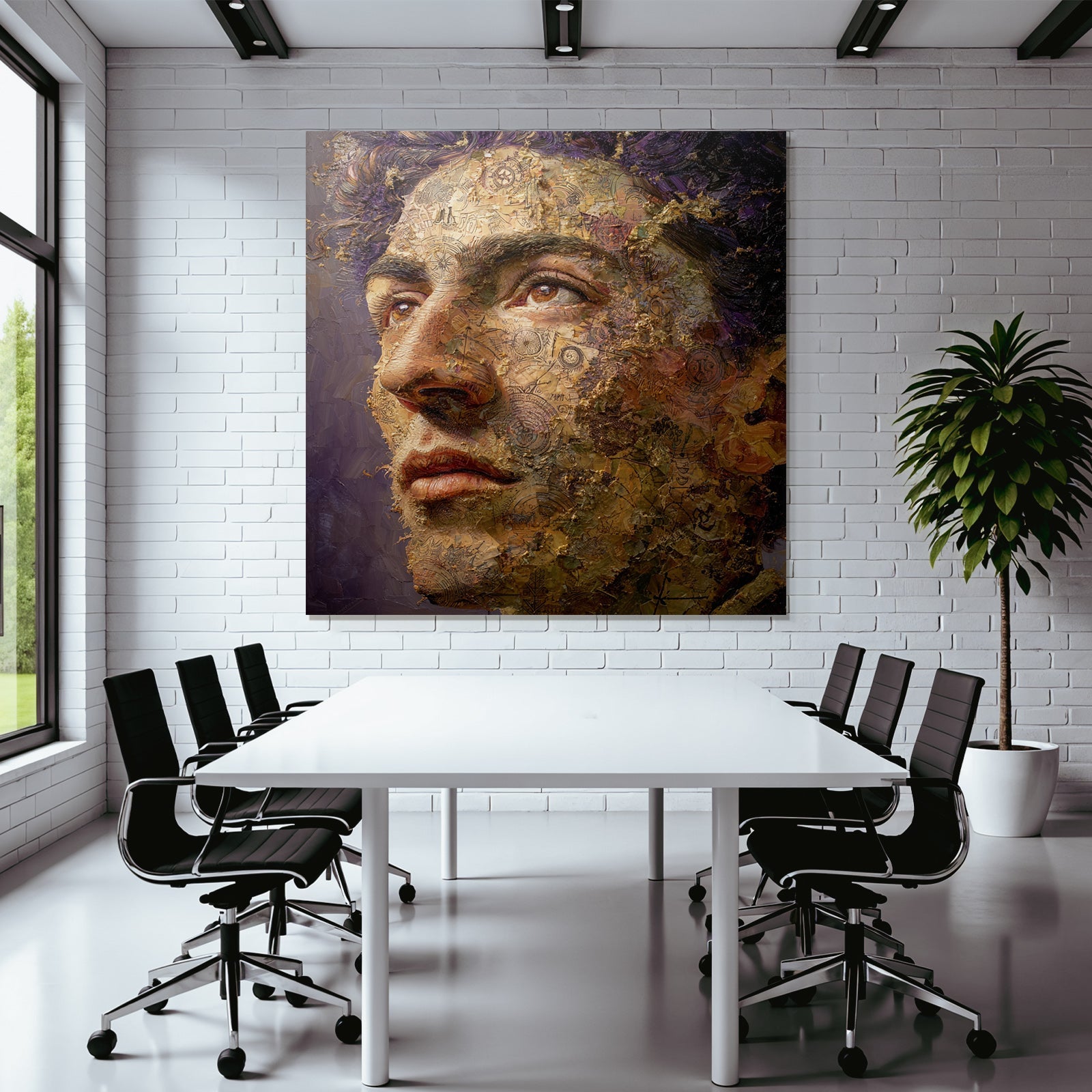 Menschen Gesicht Kunstvolle Darstellung Mit Mustern Und Symbole