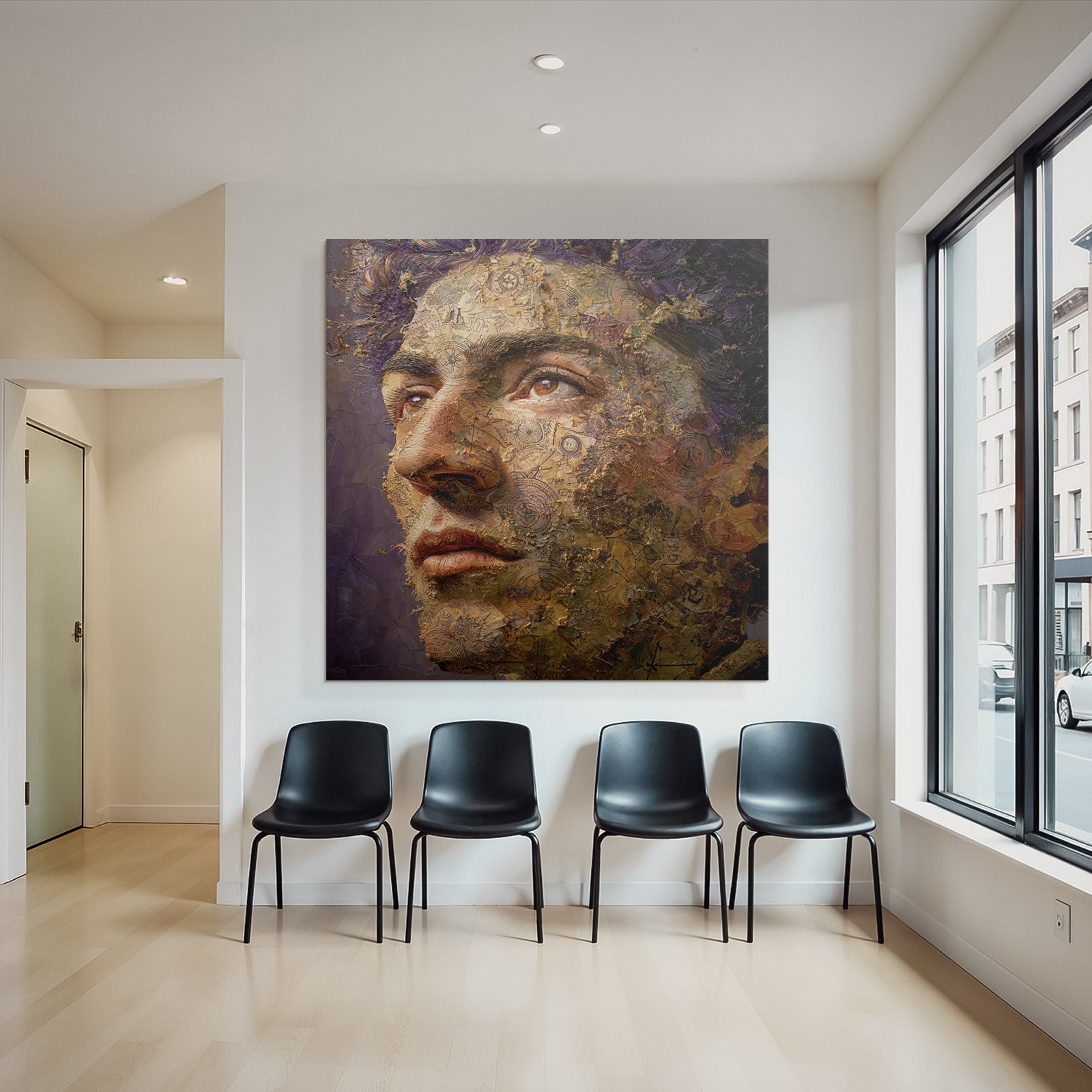 Menschen Gesicht Kunstvolle Darstellung Mit Mustern Und Symbole