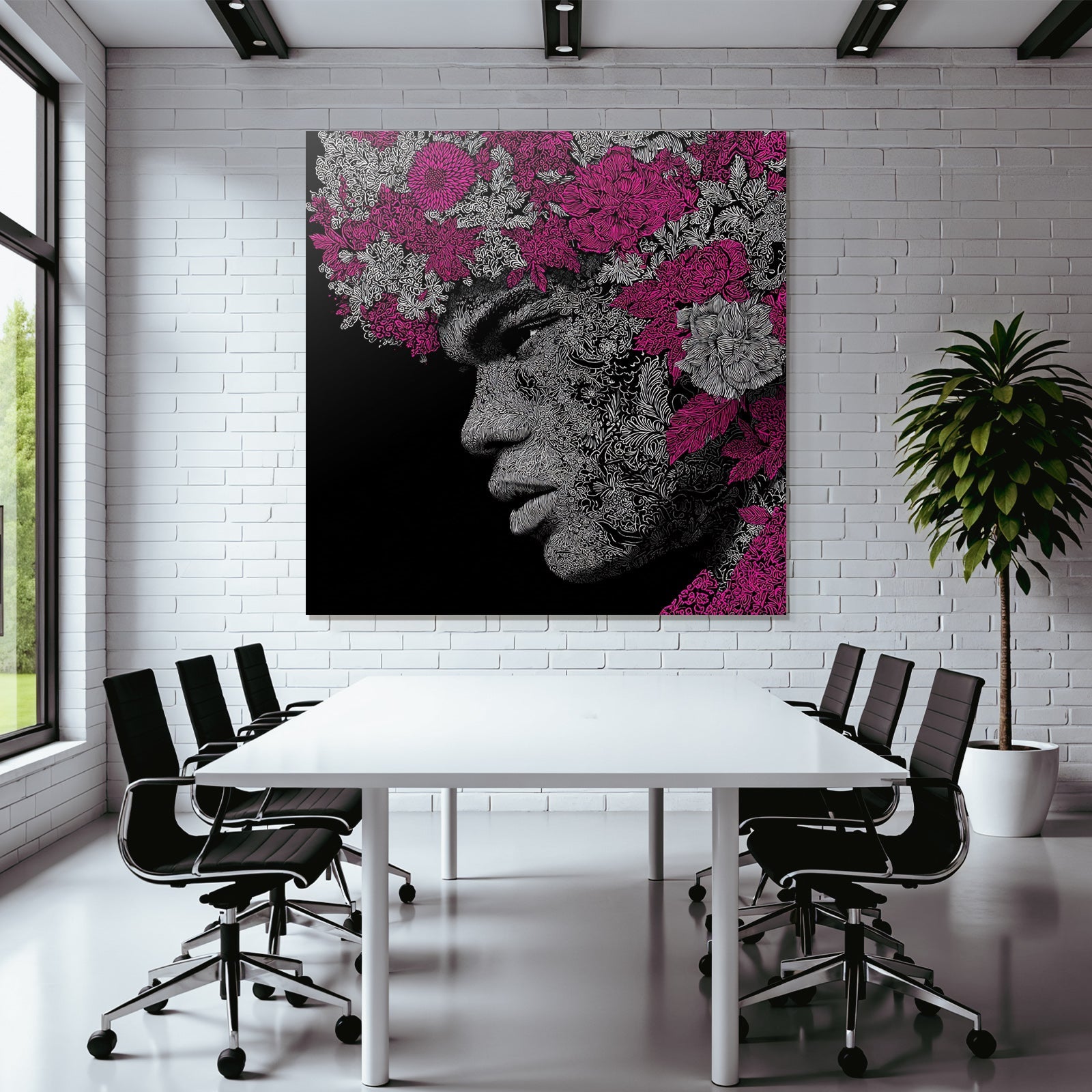 Personliche Blumenmuster Portrait Abstrakte Kunst