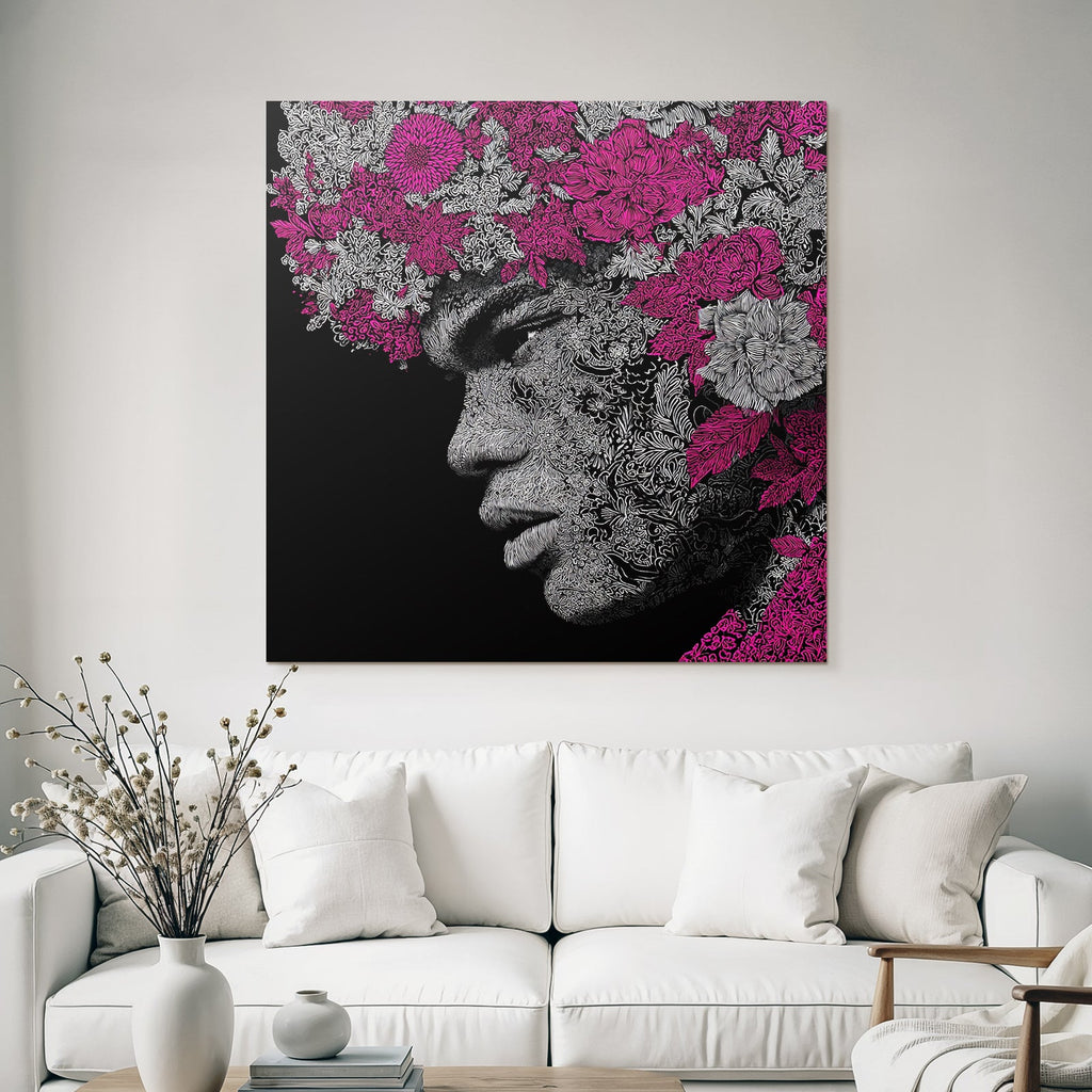 Personliche Blumenmuster Portrait Abstrakte Kunst