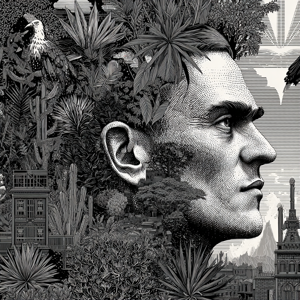 Portrait Mensch Naturverbindung Monochromatisch | Tattoo Aesthetik | Menschen und Emotionen