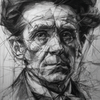 Stylisierte Portrait Gemälde Mit Detailreicher Linienarbeit Und Schattierung | Tattoo Aesthetik | Menschen und Emotionen