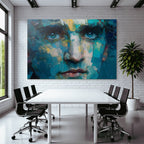 Abstraktes Portrait Mit Vibranten Farben Und Bold Brush Strokes