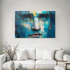 Abstraktes Portrait Mit Vibranten Farben Und Bold Brush Strokes