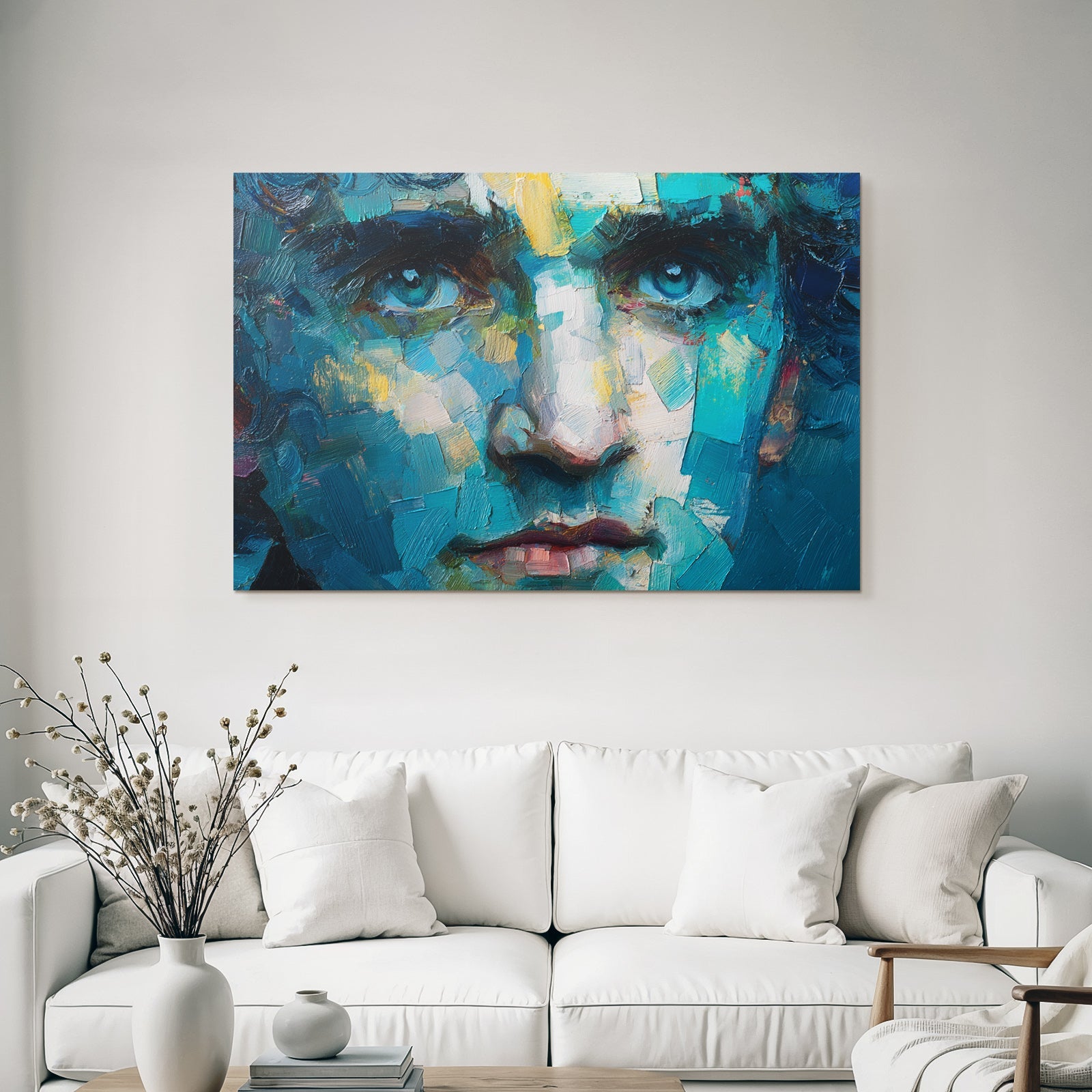 Abstraktes Portrait Mit Vibranten Farben Und Bold Brush Strokes