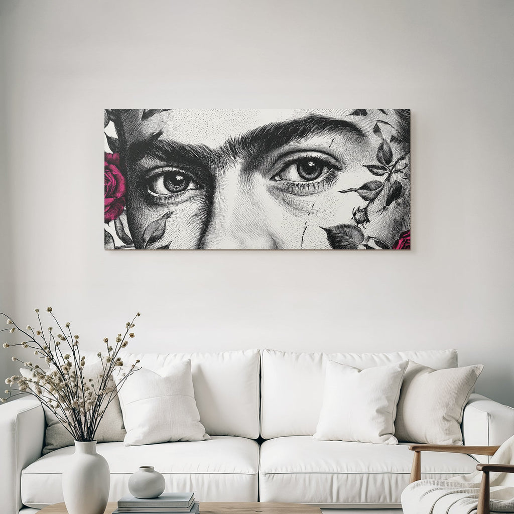 Augene In Rosen Und Blattwerk Illustration Line Art