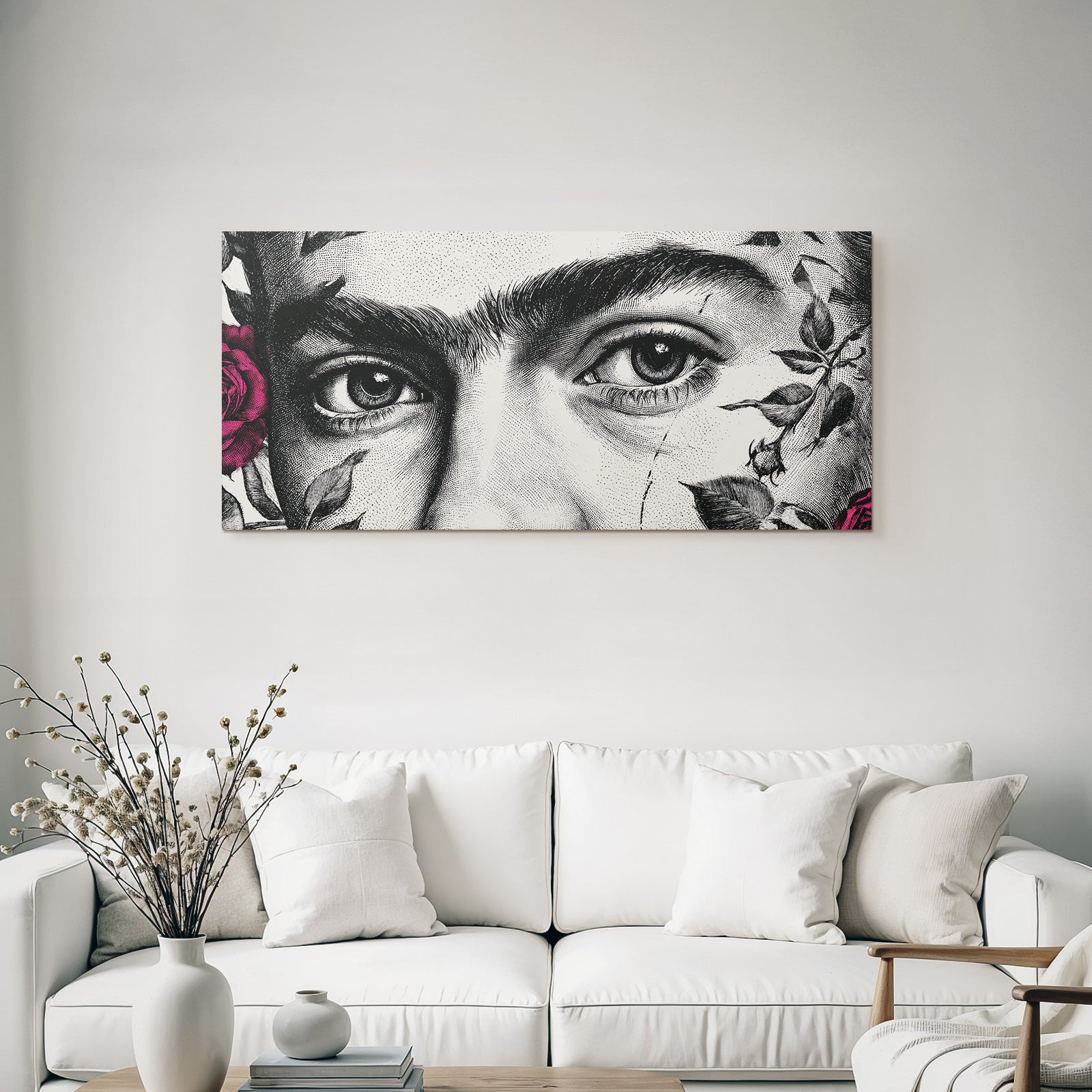 Augene In Rosen Und Blattwerk Illustration Line Art