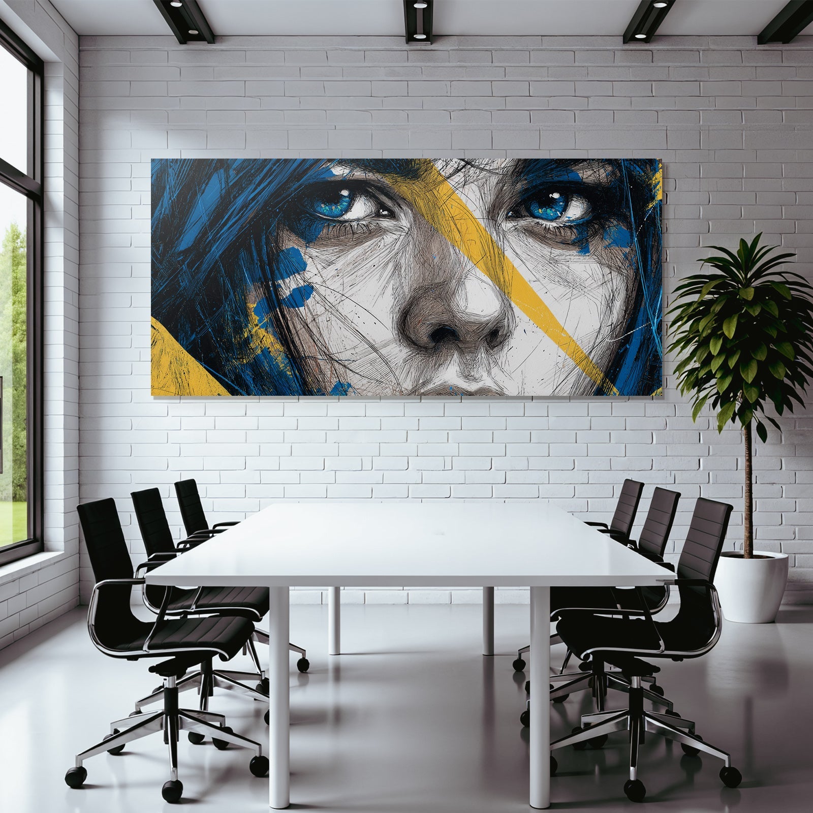 Blaür Augen Charakter Mit Facepaint Illustration