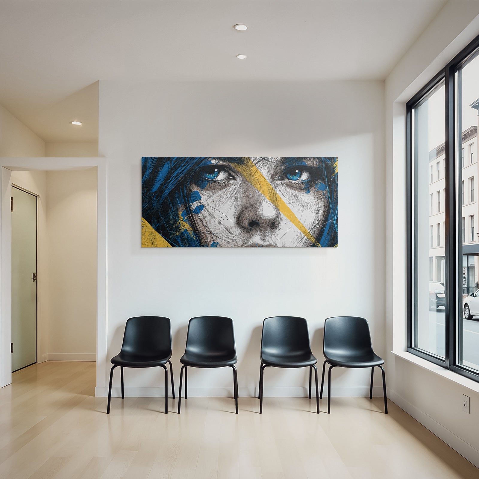 Blaür Augen Charakter Mit Facepaint Illustration