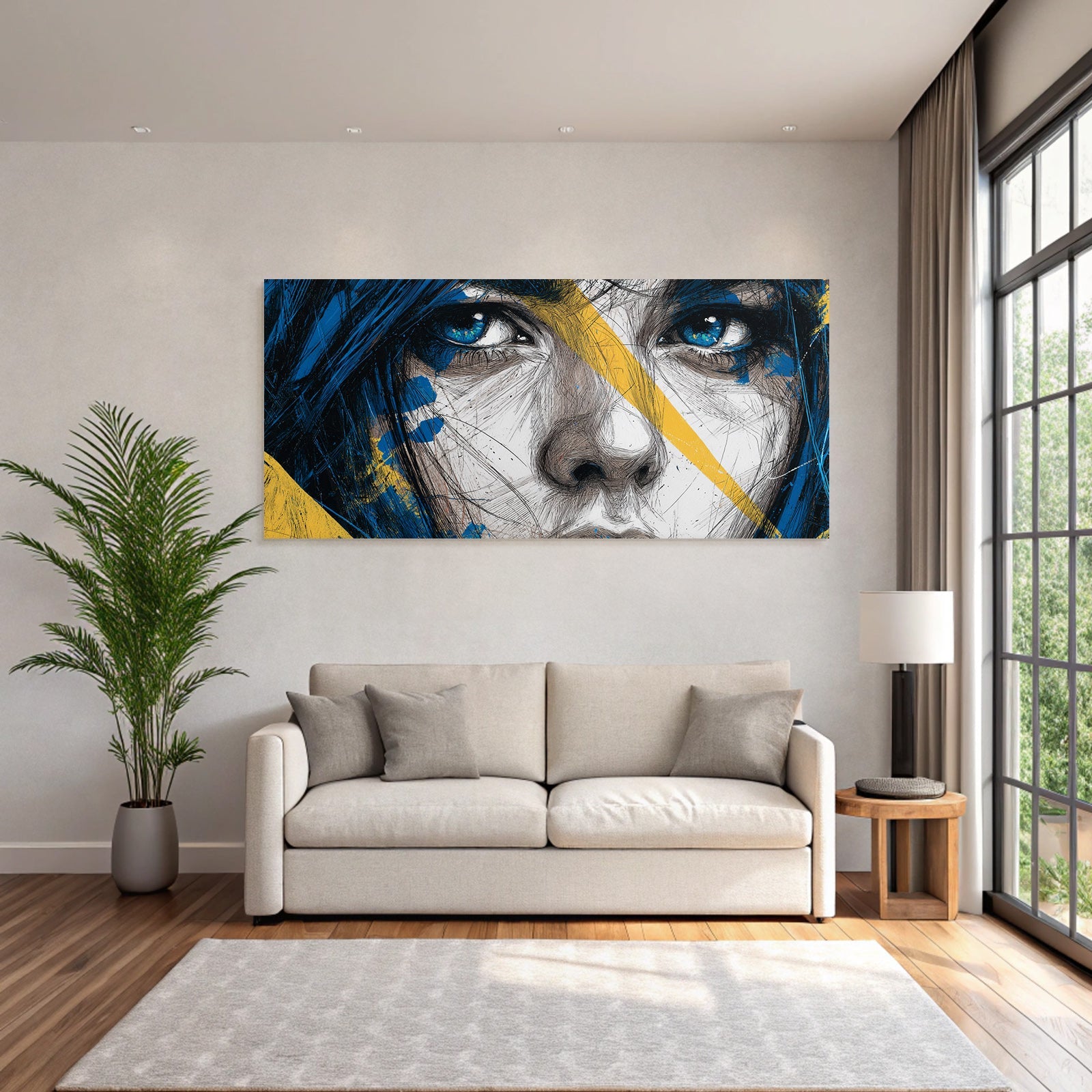 Blaür Augen Charakter Mit Facepaint Illustration