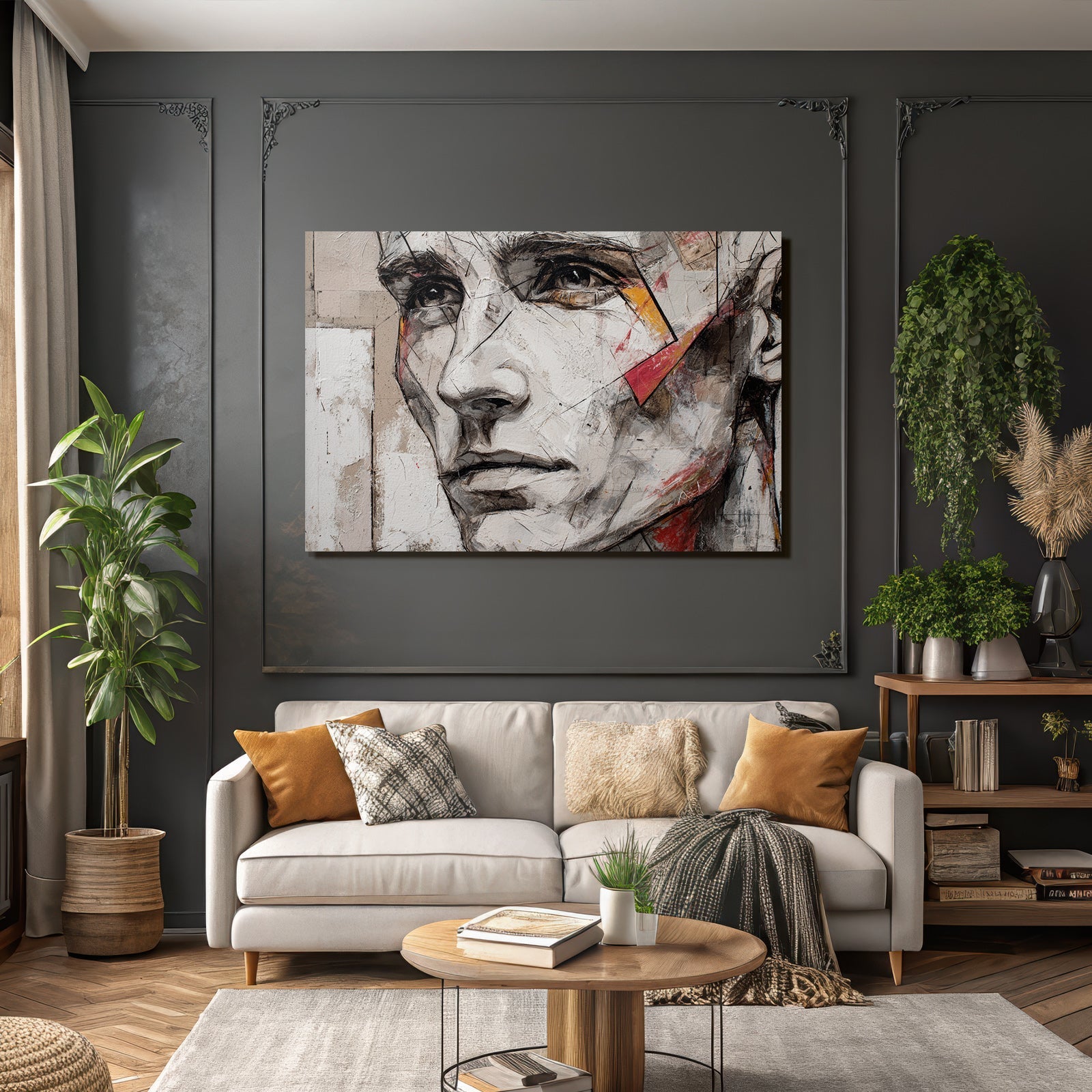 Gemalte Gesicht Abstracte Design Elemente Strassenkunst