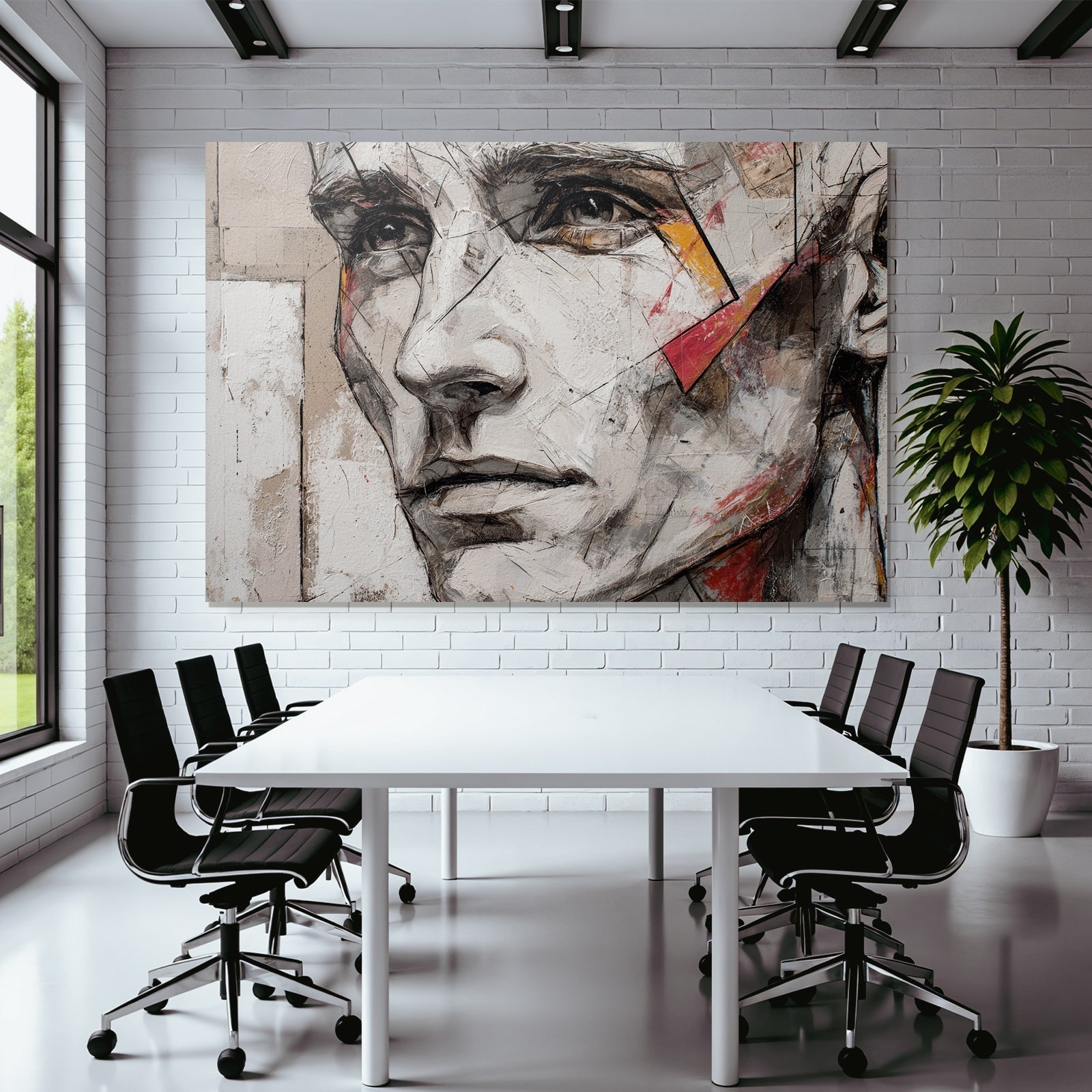 Gemalte Gesicht Abstracte Design Elemente Strassenkunst