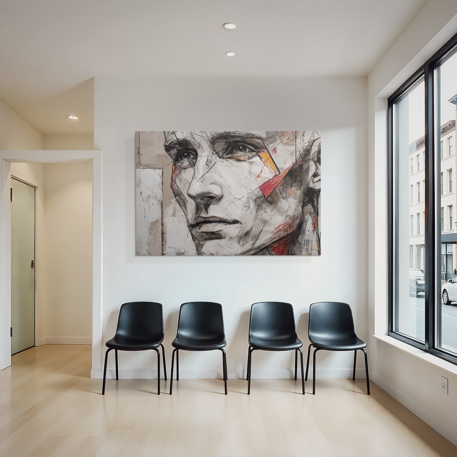 Gemalte Gesicht Abstracte Design Elemente Strassenkunst