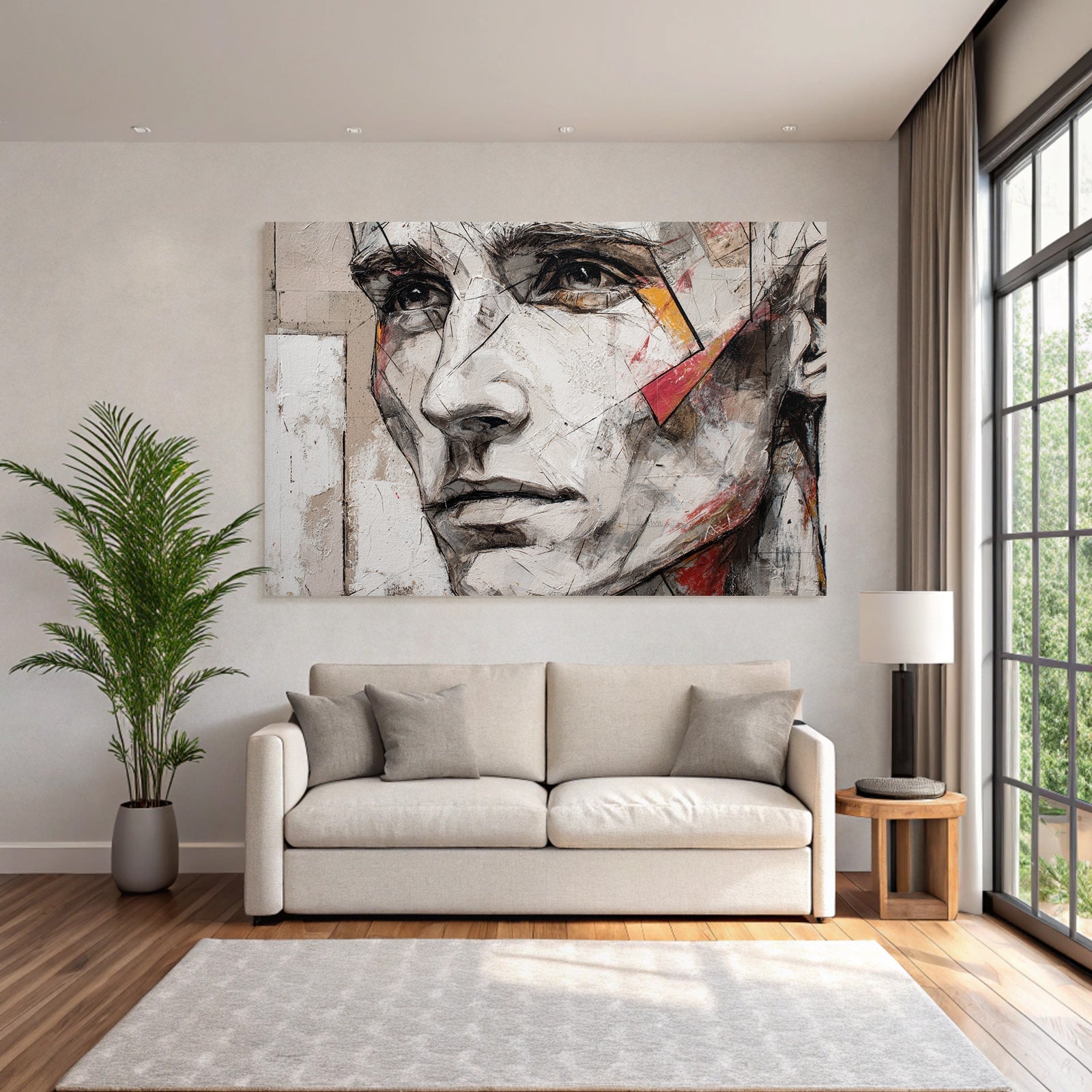 Gemalte Gesicht Abstracte Design Elemente Strassenkunst