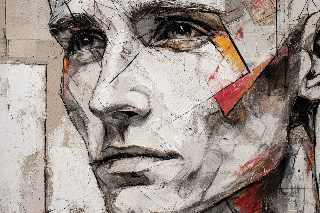 Gemalte Gesicht Abstracte Design Elemente Strassenkunst | Tattoo Aesthetik | Menschen und Emotionen