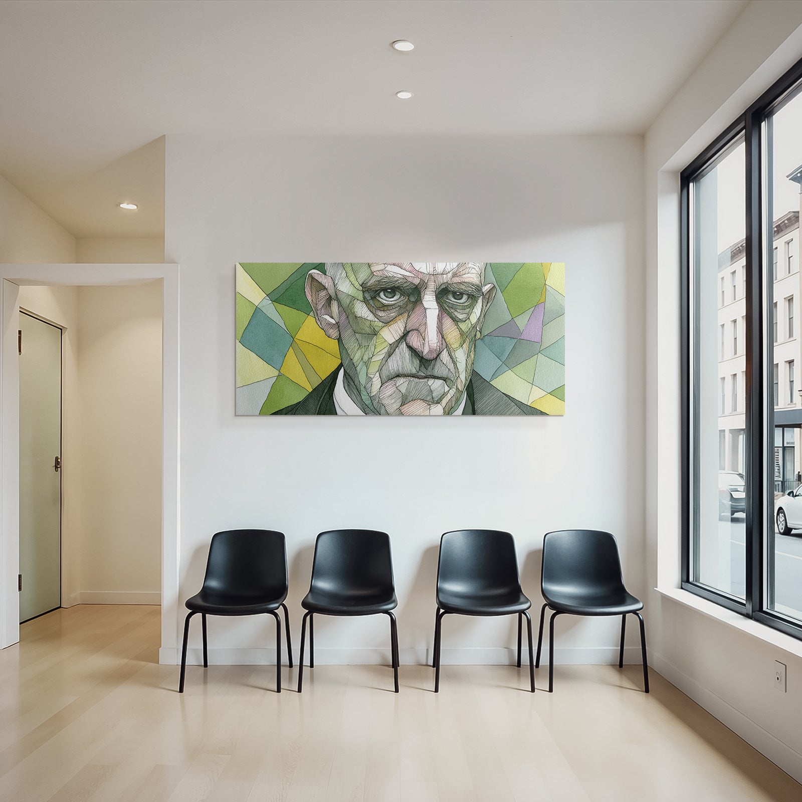 Geometric Abstrakte Porträt Nutzerillustration Vibrante Farben