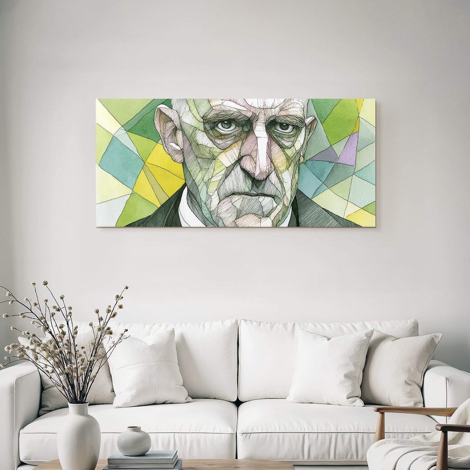 Geometric Abstrakte Porträt Nutzerillustration Vibrante Farben