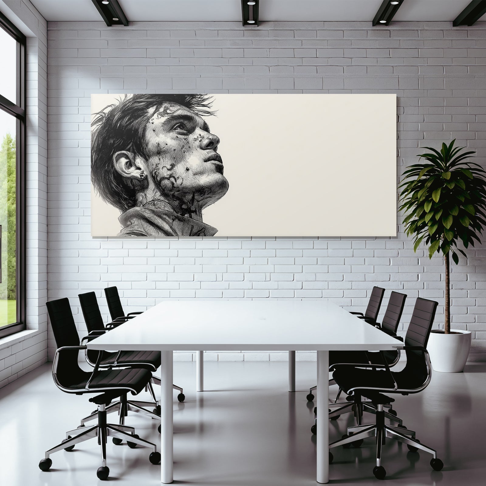 Junger Mann Mit Tattoos Im Gesicht Detailreiche Illustration