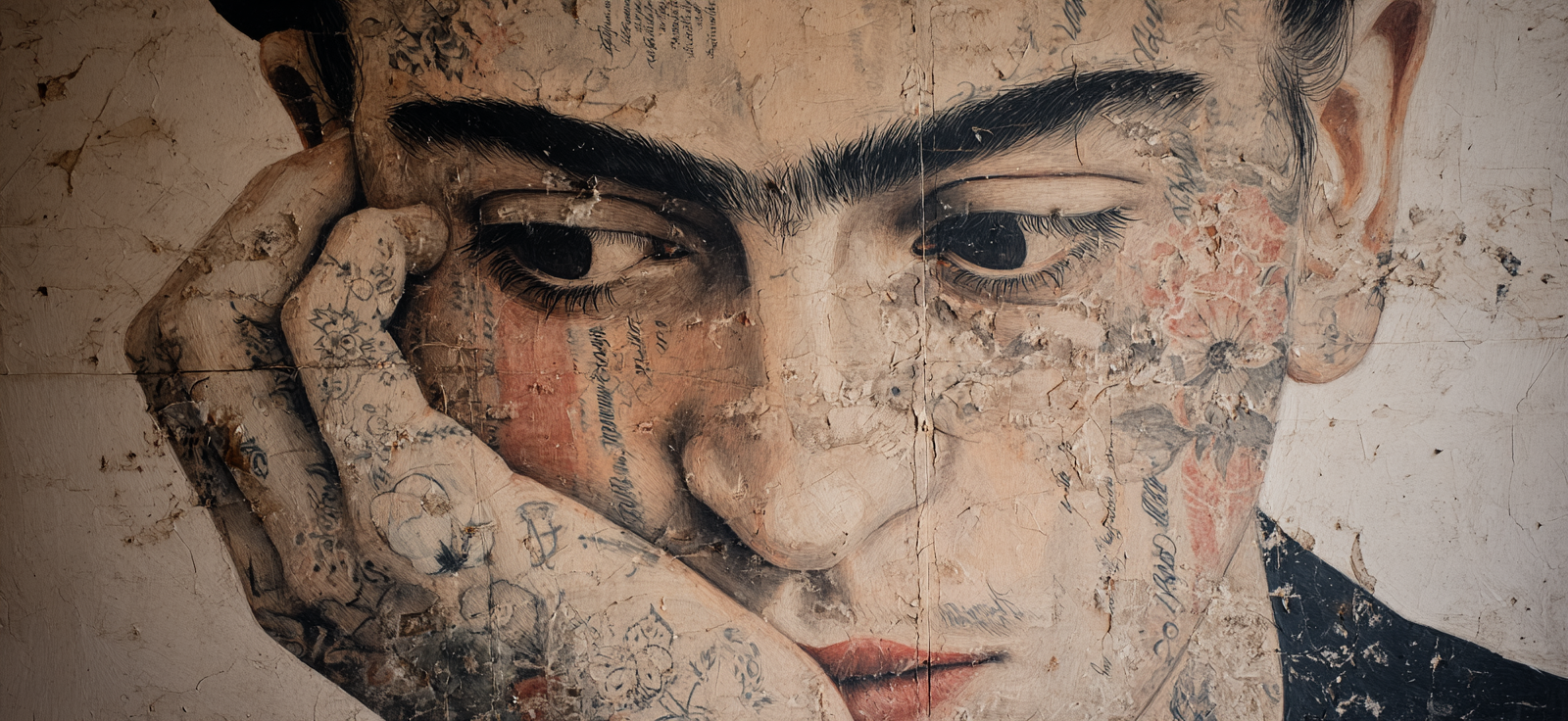 Kontemplative Person Mit Tattoos Auf Der Hand | Tattoo Aesthetik | Menschen und Emotionen